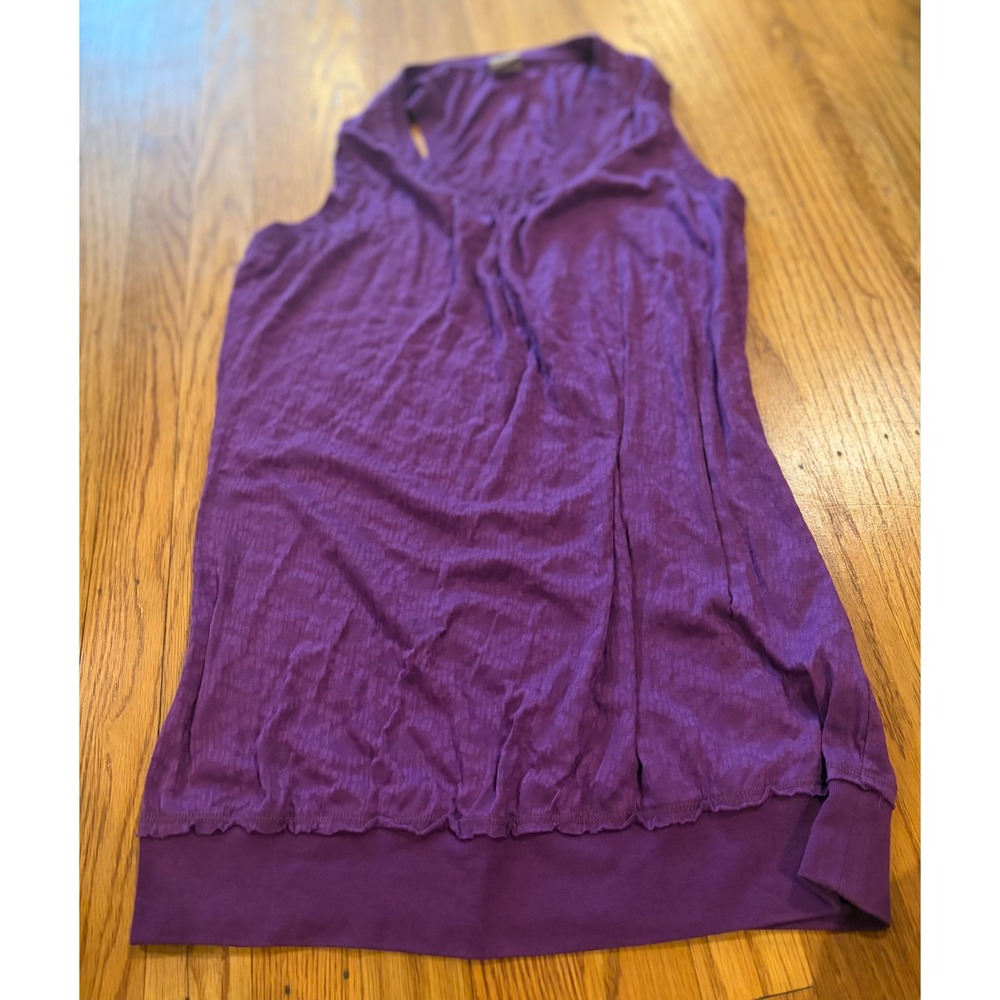 Alo Yoga Purple Burnout Animal Print Racerback Tank Top Banded Hem Womens Large